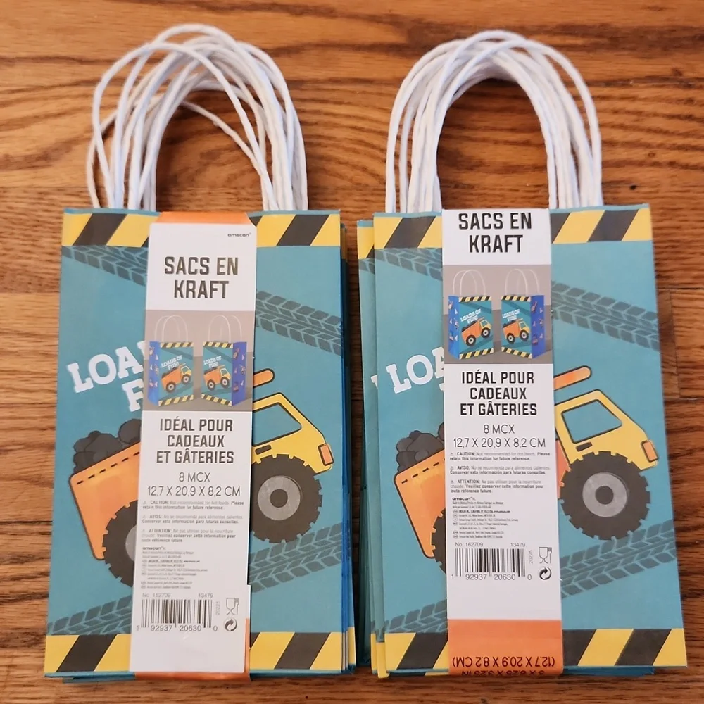 Construction goody bags, kraft bags, favor bags